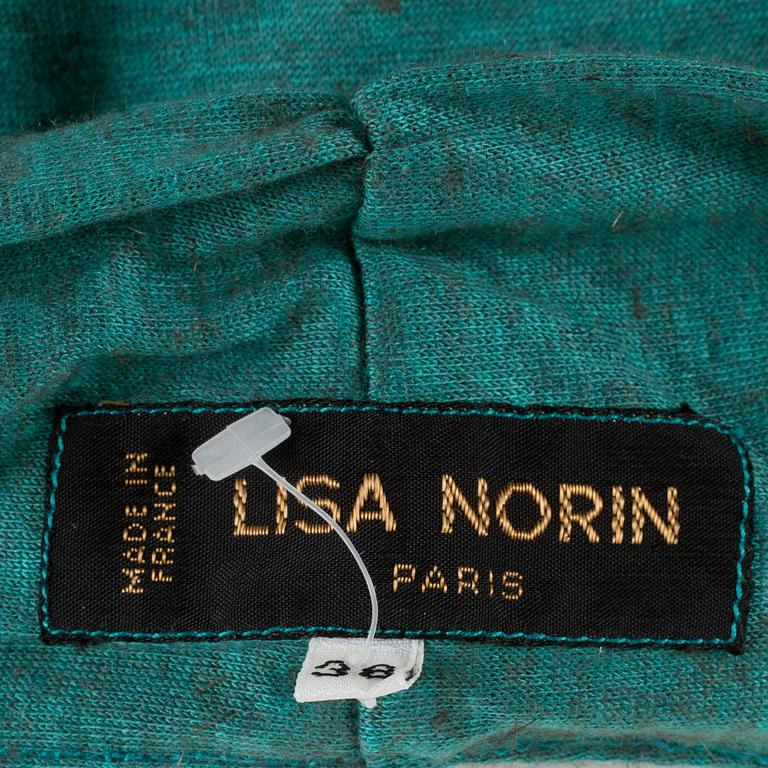 LISA NORIN, a green linnenblend dress. French size 38.