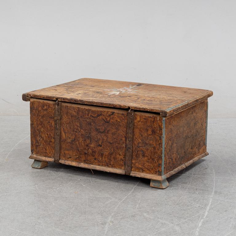 A Swedish painted chest from Uppland, probably Väddö, dated 1793.