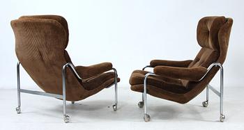 FÅTÖLJER, ett par, 1960/1970-tal.