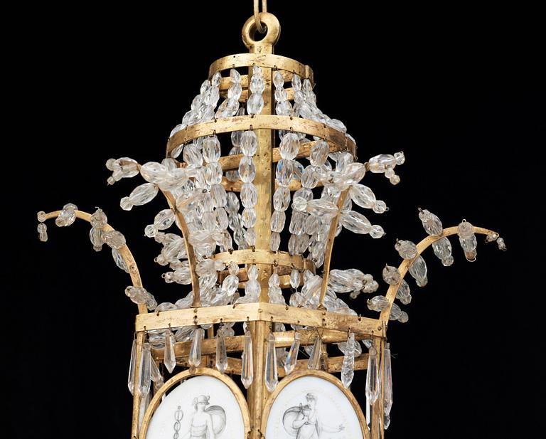 A North European circa 1800 six-light chandelier.