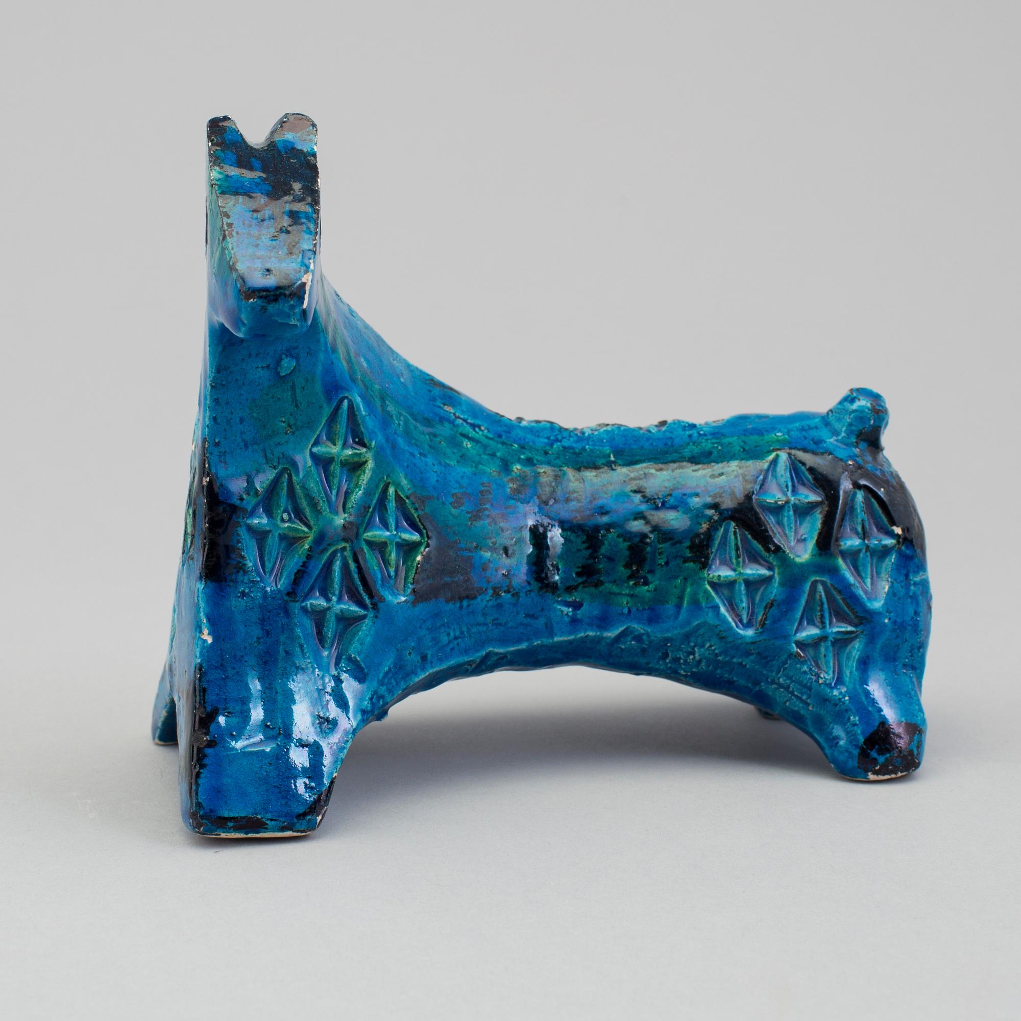 FIGURINE AND BOWLS, 3 parts, Bitossi, Italy, 1960s.