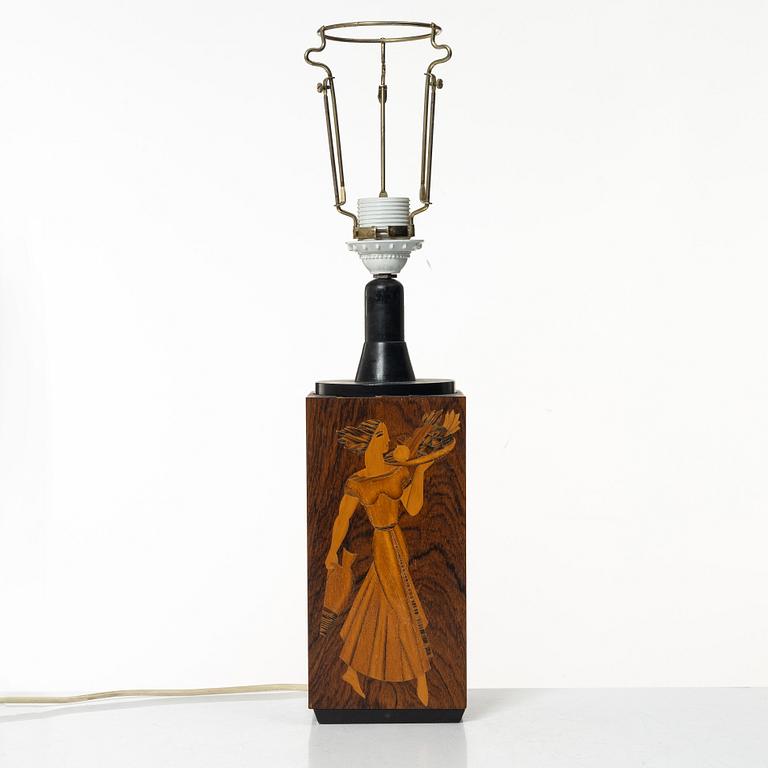 Mjölby Intarsia, a table lamp, 1930s.
