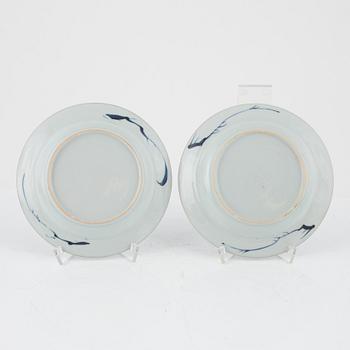 A set of eight blue and white dishes, Qing dynasty, 18th Century.