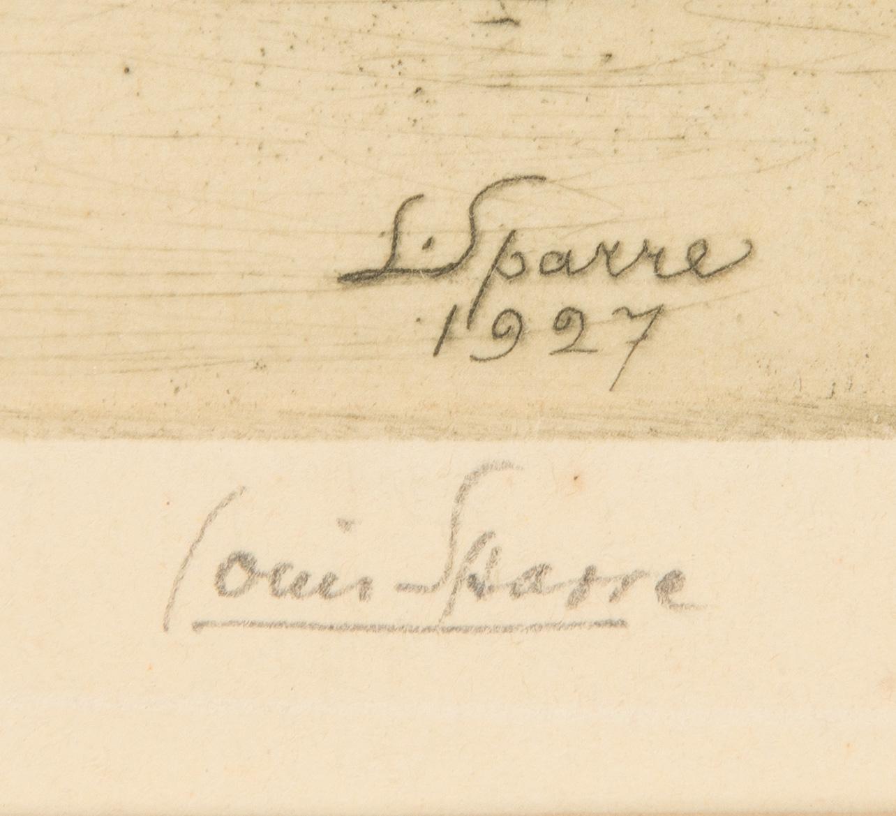 Louis Sparre, etching, signed in pencil and marked 'före upplaga 4/10, 1937'.