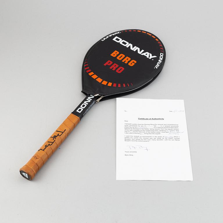 Björn Borg, a custom made 'Donnay Borg Pro' signed tennisracket, 1980-83 with certificate.
