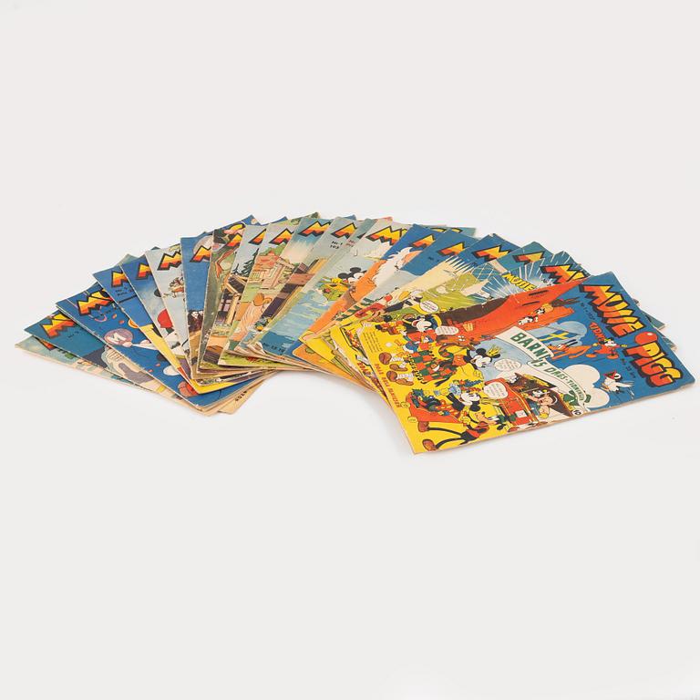 Serietidningar, "Musse Pigg Tidningen", 22 st, 1937-1938.