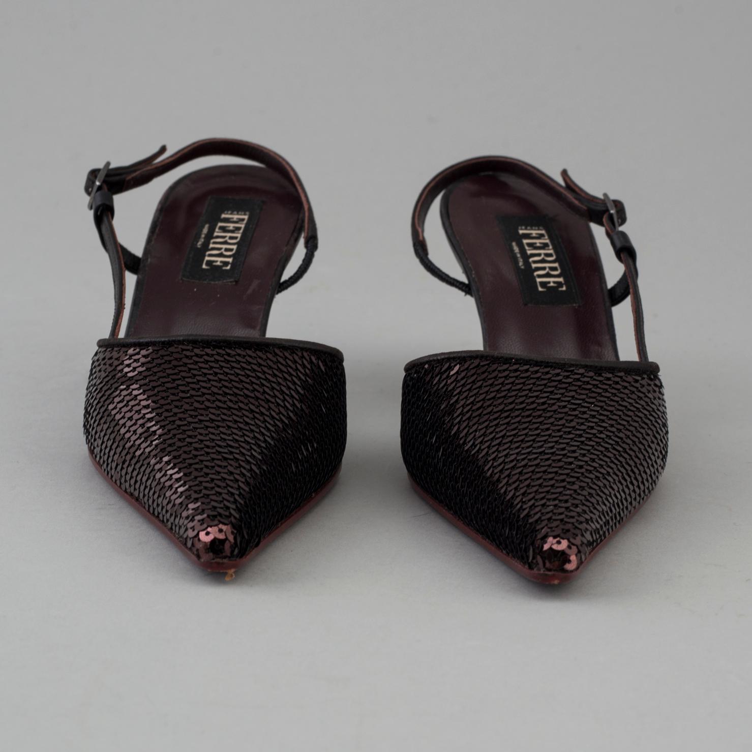 Sequin slingbacks by Jean ferre.