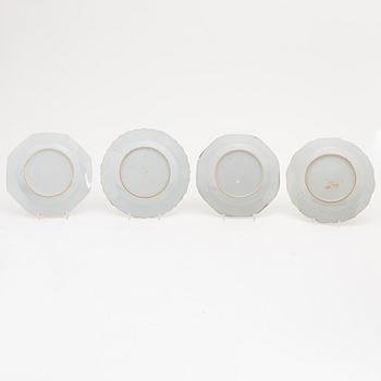 A group of eight famille rose plates, Qing dynasty, Qianlong (1736-95).