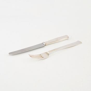 Jacob Ängman, bestick 88 delar, silver, "Rosenholm", GAB, Eskilstuna, 1950/70-tal.