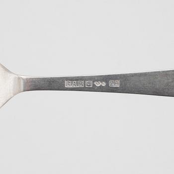 BESTICKSERVIS, silver, 89 delar, "Rosenholm", Jacob Ängman, GAB, Eskilstuna, bla 1974. Vikt ca 1638g.