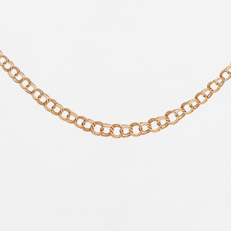 A 14K gold Bismarck necklace and bracelet.