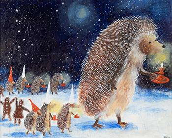 Ann-Marie Bäck, akryl på pannå, signerad.