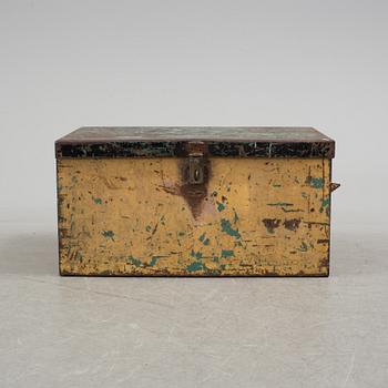 An early 20th century sheat metal chest.