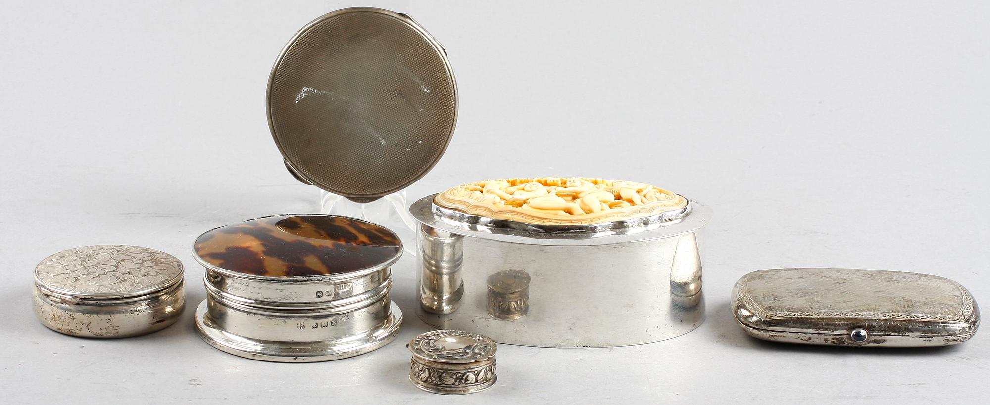 DOSOR, 6 st, silver, 1900-tal, tot vikt 444 g.