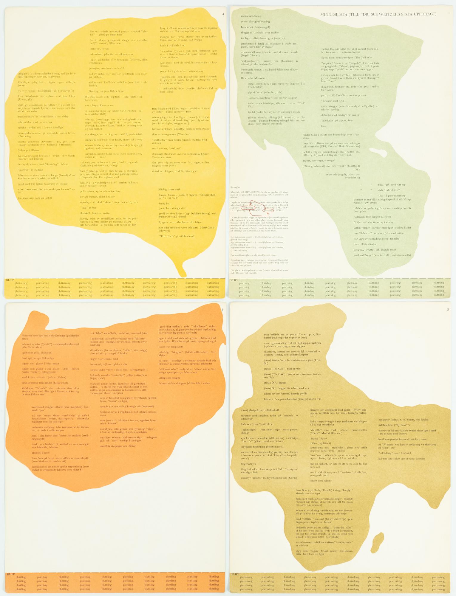 Öyvind Fahlström, "Minneslista (till Dr. Schweitzers sista uppdrag)".