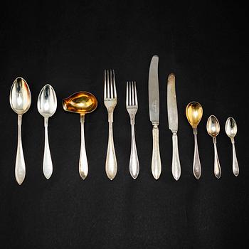 A Swedish silver flatware 92-piece service, maker's mark GAB, Stockholm, 1930/40s.