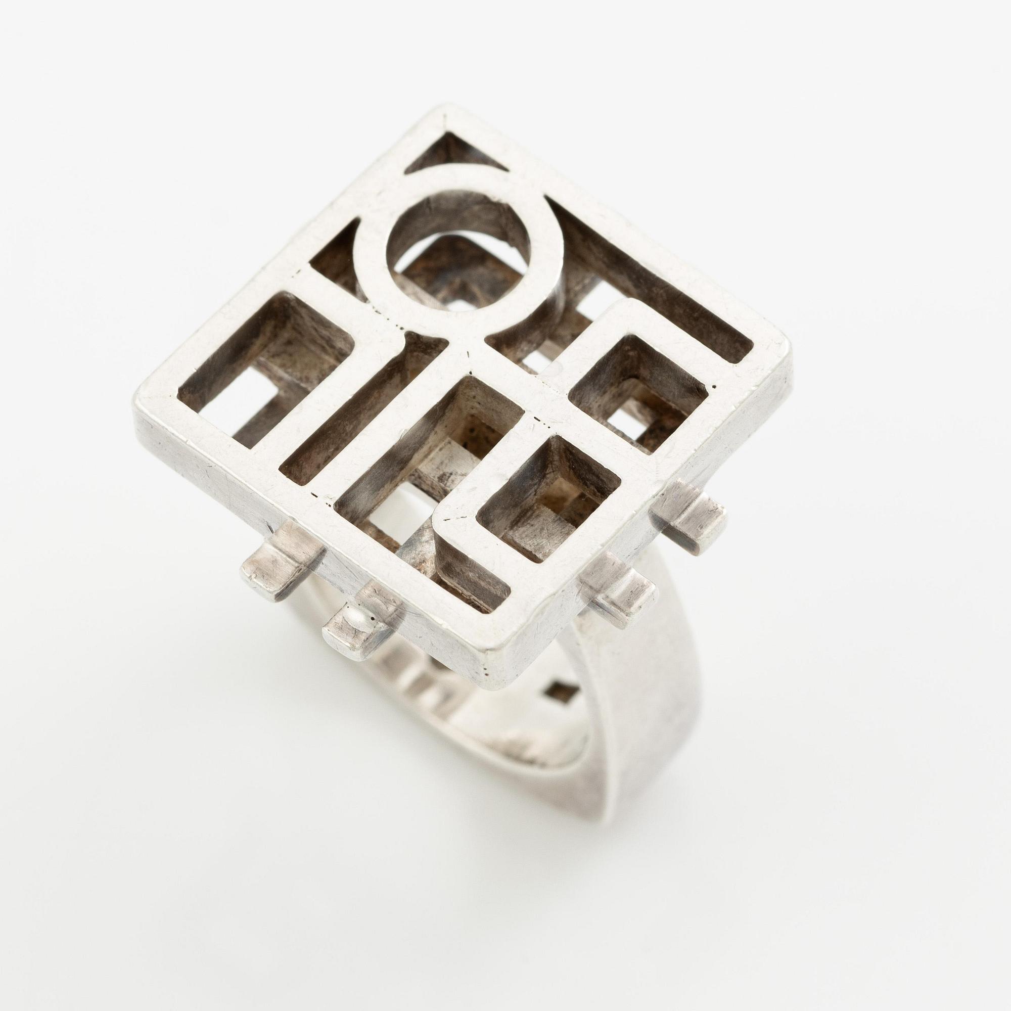 Claës E. Giertta, a ring and a bangle, silver, Stockholm 1961 and 1965.