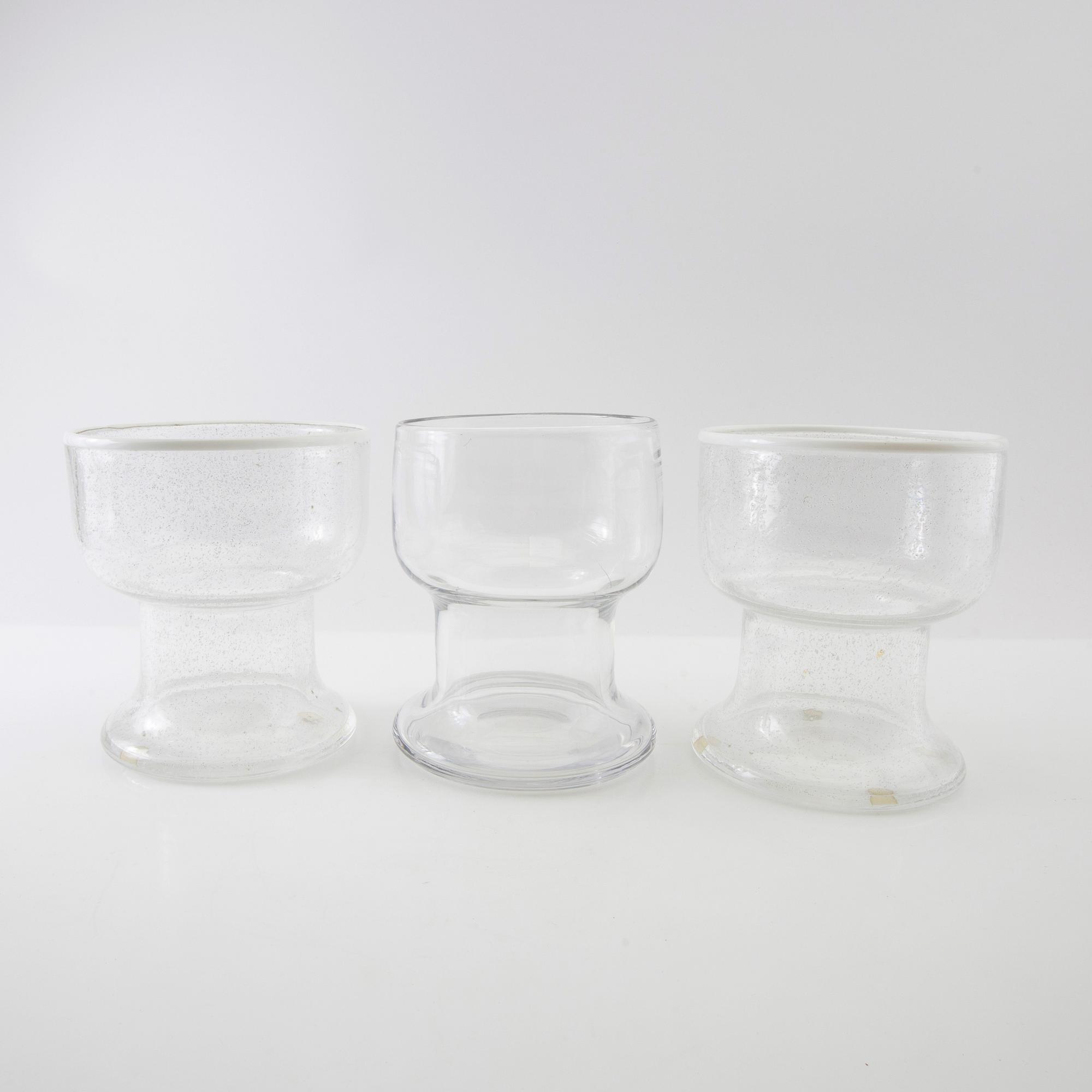 Signe Persson-Melin, Bowls 3 pcs Kosta Boda late 20th century.