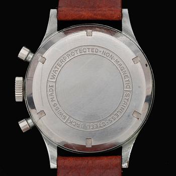 PIERPOT WATCH CO, herr, stål, kronograf, 1940/50-tal.