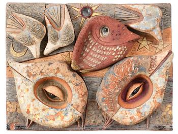 1195. A Tyra Lundgren stoneware relief.