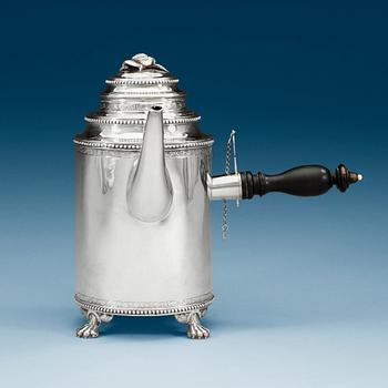 988. A Swedish 18th century silver coffee-pot, makers mark of Petter Eneroth, Stockholm 1791.