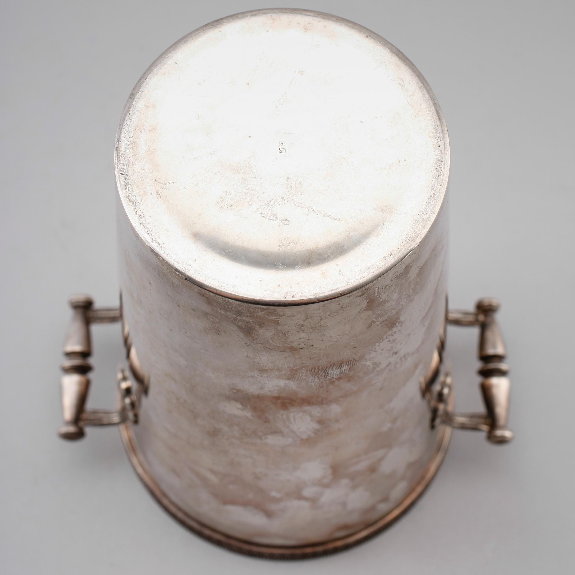 CHAMPAGNEKYLARE, nysilver, sannolikt Frankrike, 1900-talets första hälft.