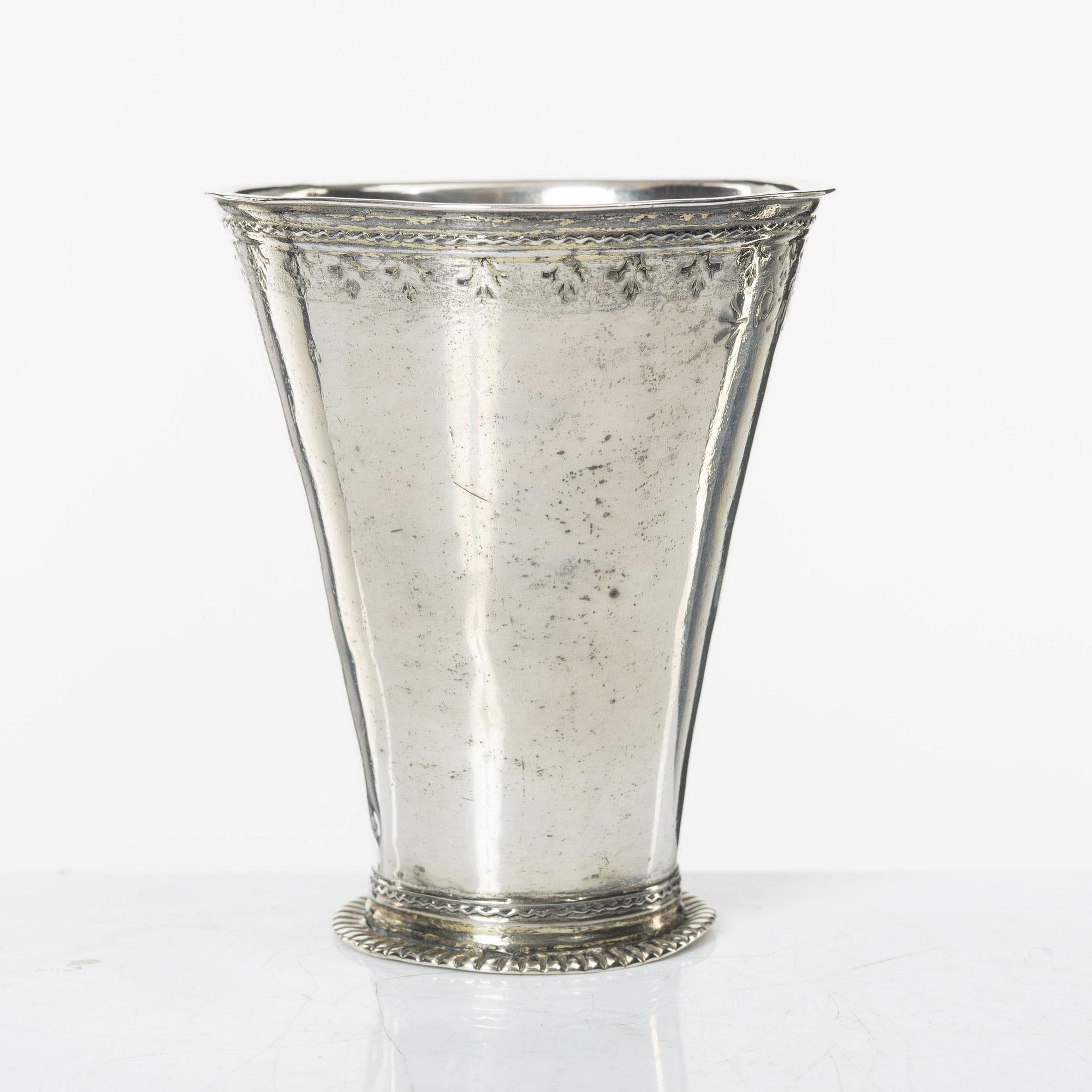 A silver beaker, mark of Christoffer Wasserman, (active 1734-1770) Lindesberg, Sweden.