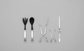 A Johan Rohde 112 pieces set of 'Acorn' flatware, Georg Jensen ca 1915-77.