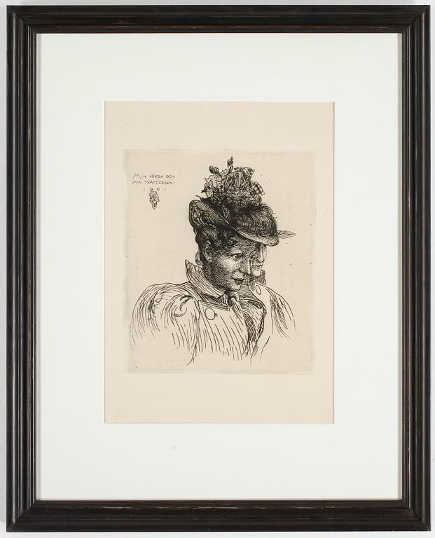 CARL LARSSON, etsning, daterad 1901 i plåten.