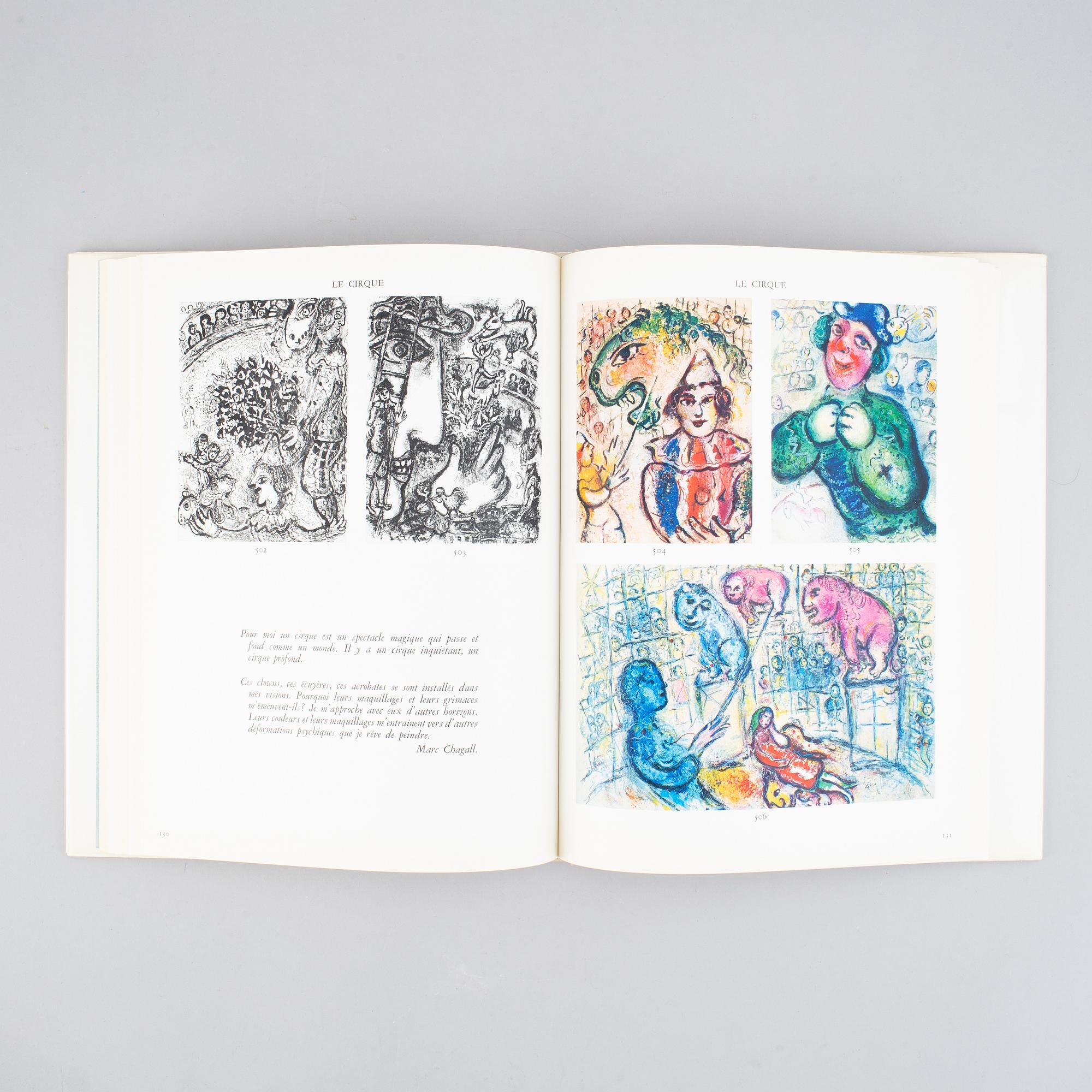 Three artbooks, Marc Chagall lithograph III-IV and Miro Lithograph II, published by André Sauret/Maeght.