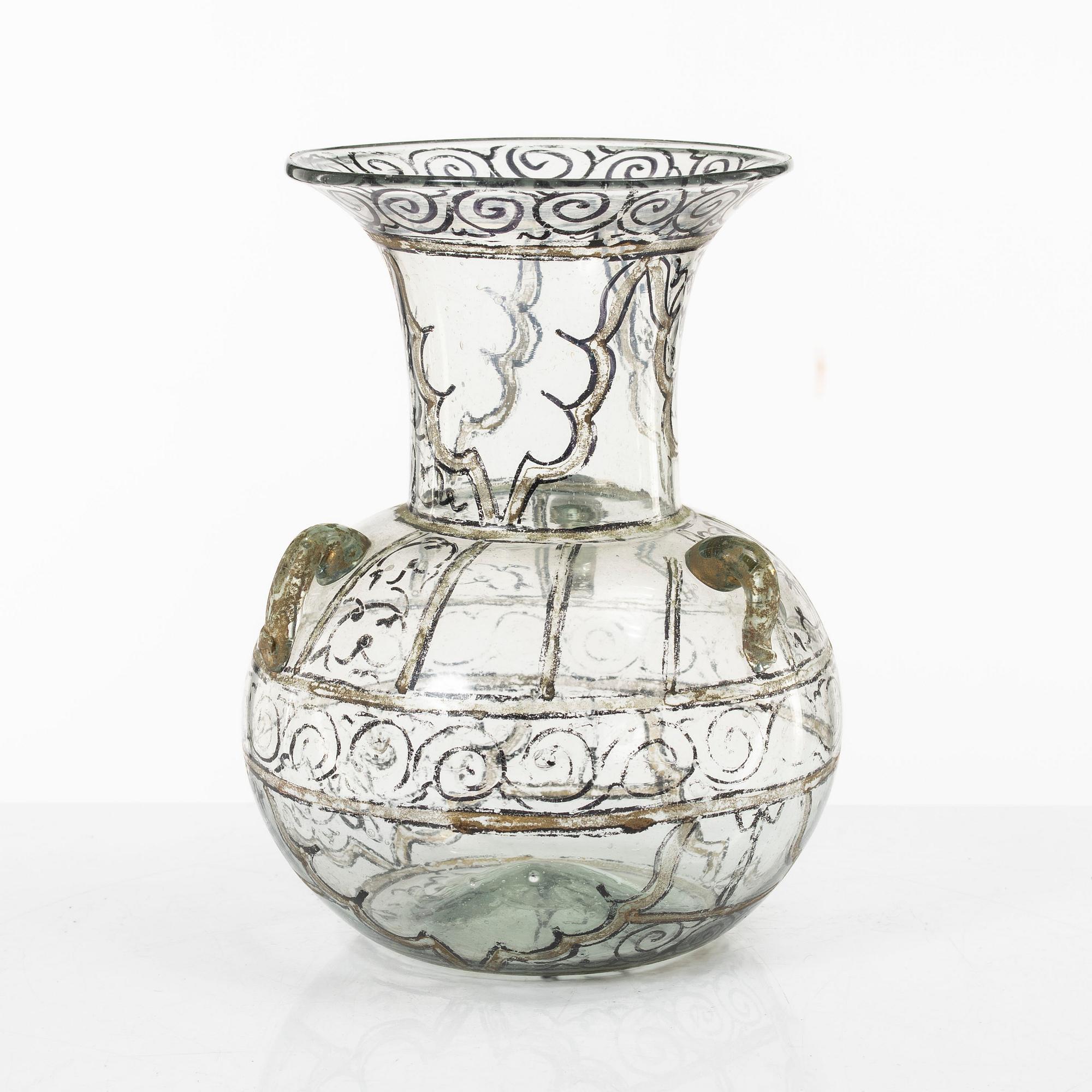 A glass vase, Ottoman cultural area.