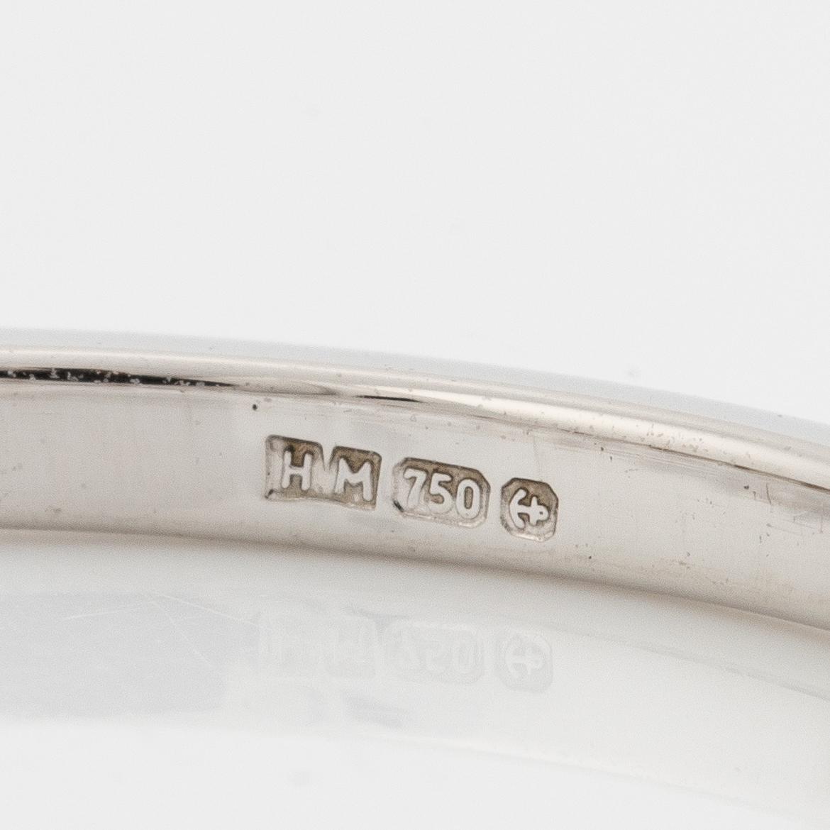 Ring 18K vitguld med runda briljantslipade diamanter, VANBRUUN.