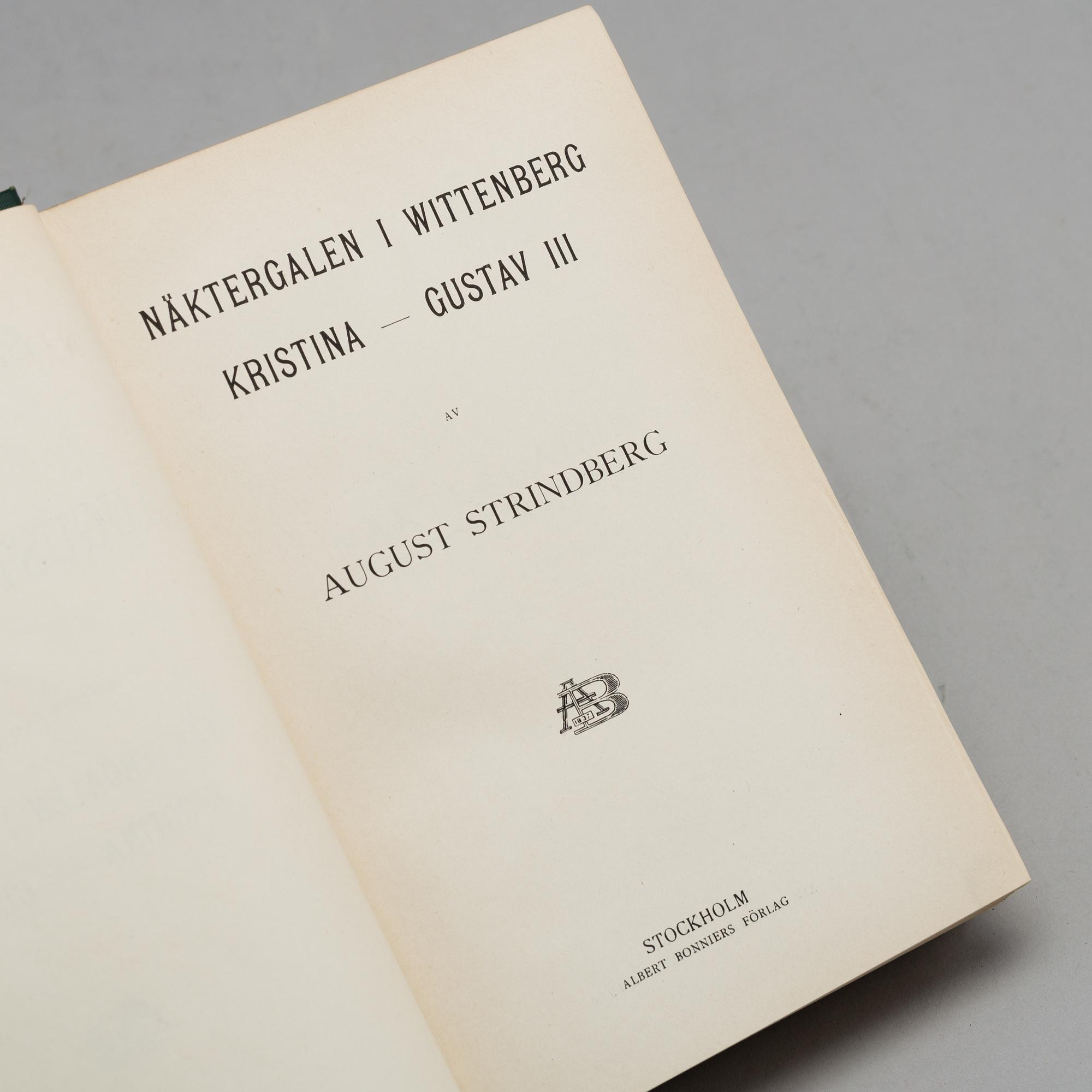 AUGUST STRINDBERGS SAMLADE VERK, 55 vol, Albert Bonniers förlag, Stockholm 1912-1919.