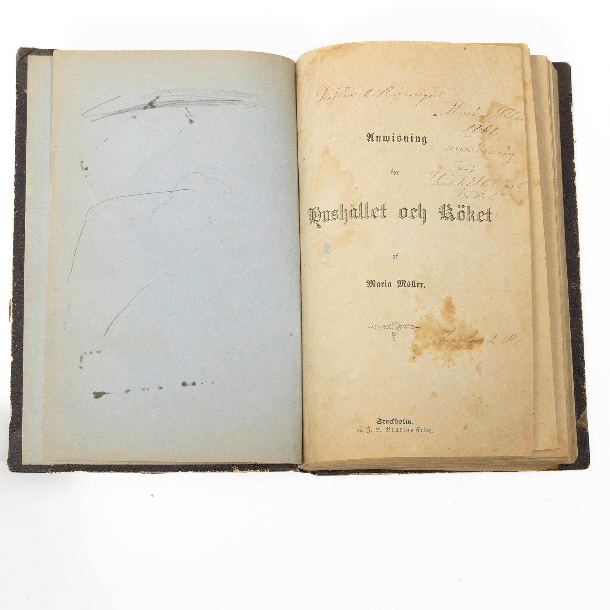 Åtta kok- och handböcker inkl. Cajsa Warg, 1780-1897.