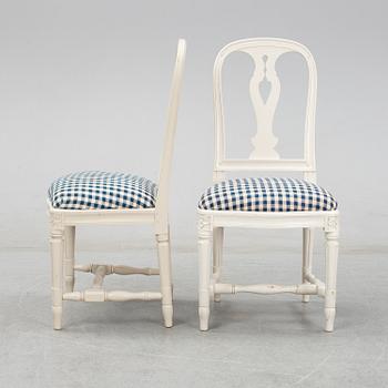 Eight Gustavian style 'Hallunda' chairs from IKEA.