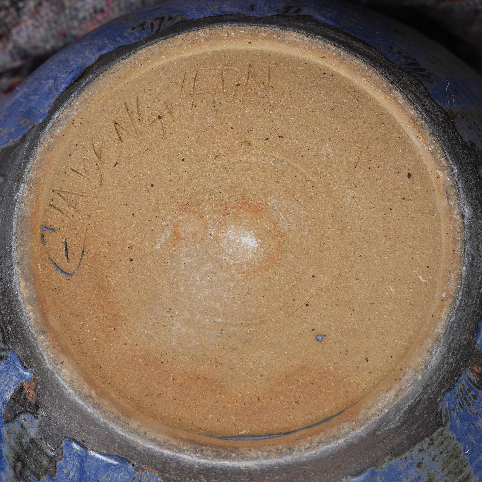 Eva Bengtsson, a stoneware floor vase, own studio, Frillesås, around the year 2000.