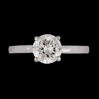 A brilliant cut diamond ring, 1.14 cts.