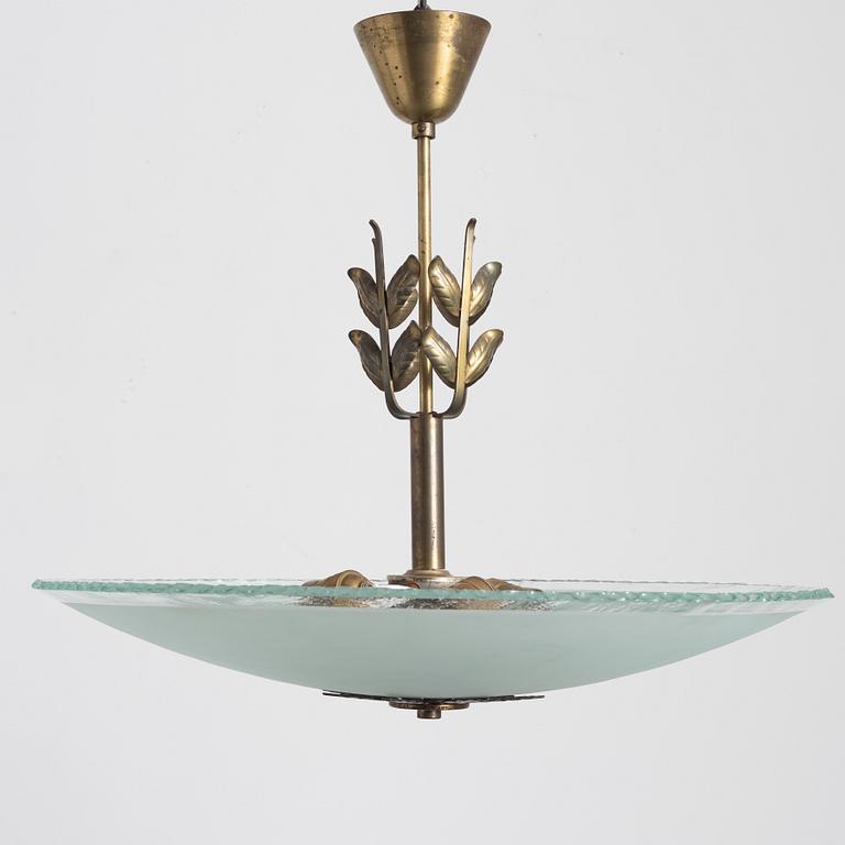 Harald Notini, taklampa, modell "11445", Arvid Böhlmarks Lampfabrik, Stockholm, 1940-tal.