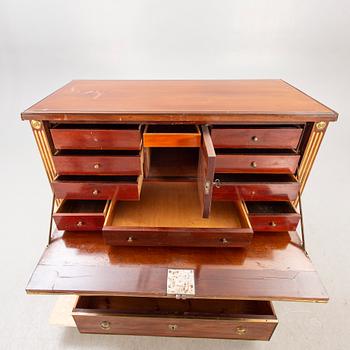 A late Gustavian mahogany escritoire around 1800.