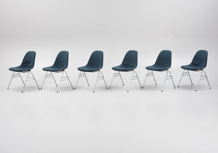 Charles & Ray Eames, stolar, 6 st. "DDS-I",  licenstillverkad av Hille of London Ltd, England, 1960/70-tal.