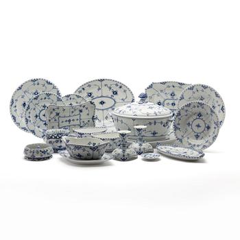 Royal Copenhagen, Service pieces, 68 pieces, porcelain, "Blue Fluted", Royal Copenhagen, Denmark.