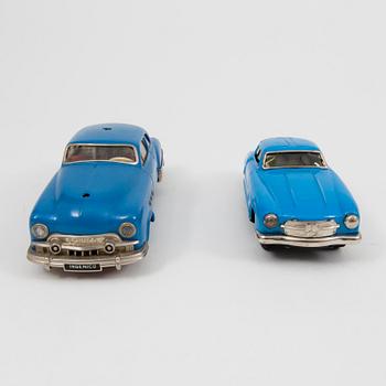 Two tinplate cars by Schuco and Kato Sairen German and Japan 1950s.