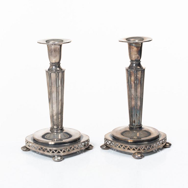 A pair of silver candlesticks, Tenn & Silver AB, Gothenburg, 1941.