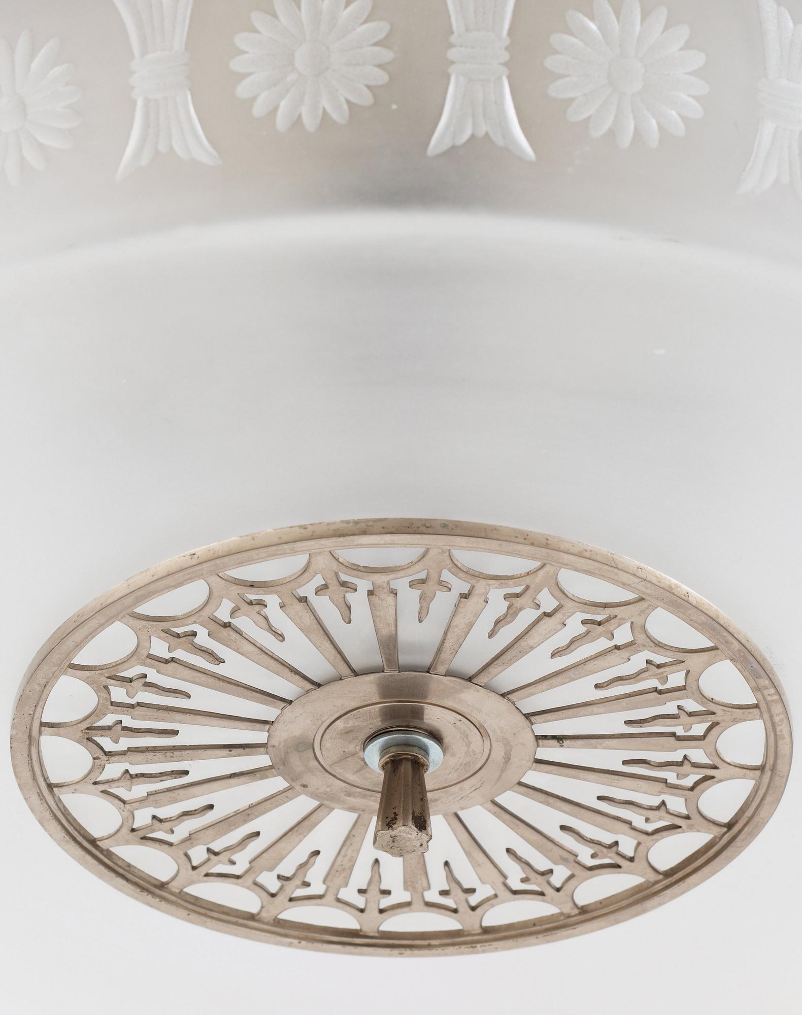 A Simon Gate chandelier, Orrefors ca 1928.