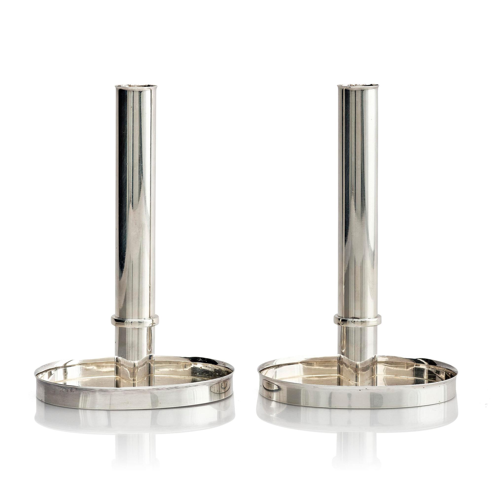 Sigurd Persson, a pair of silver candlesticks, Stockholm 1965.