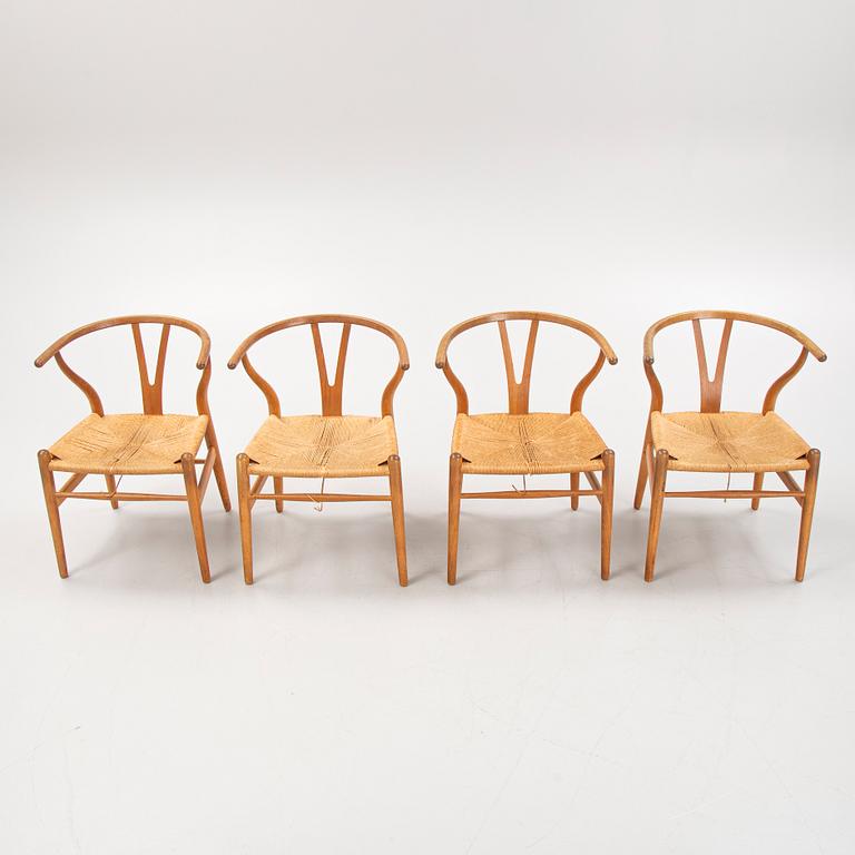 Hans J Wegner, stolar, 4 st, "CH-24"/"Y-stolen", Carl Hansen & Son, Odense, Danmark.