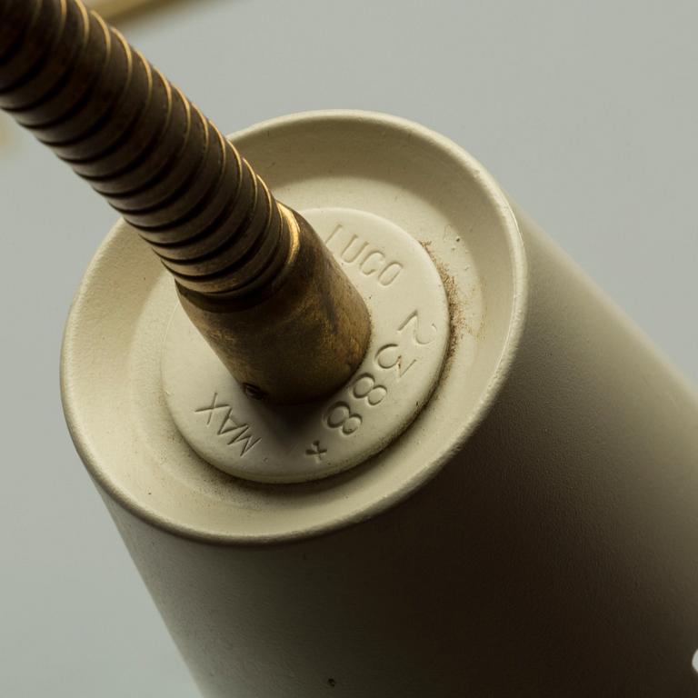 VÄGGLAMPOR, 3 st, märkt "Luco", 1900-talets andra hälft.