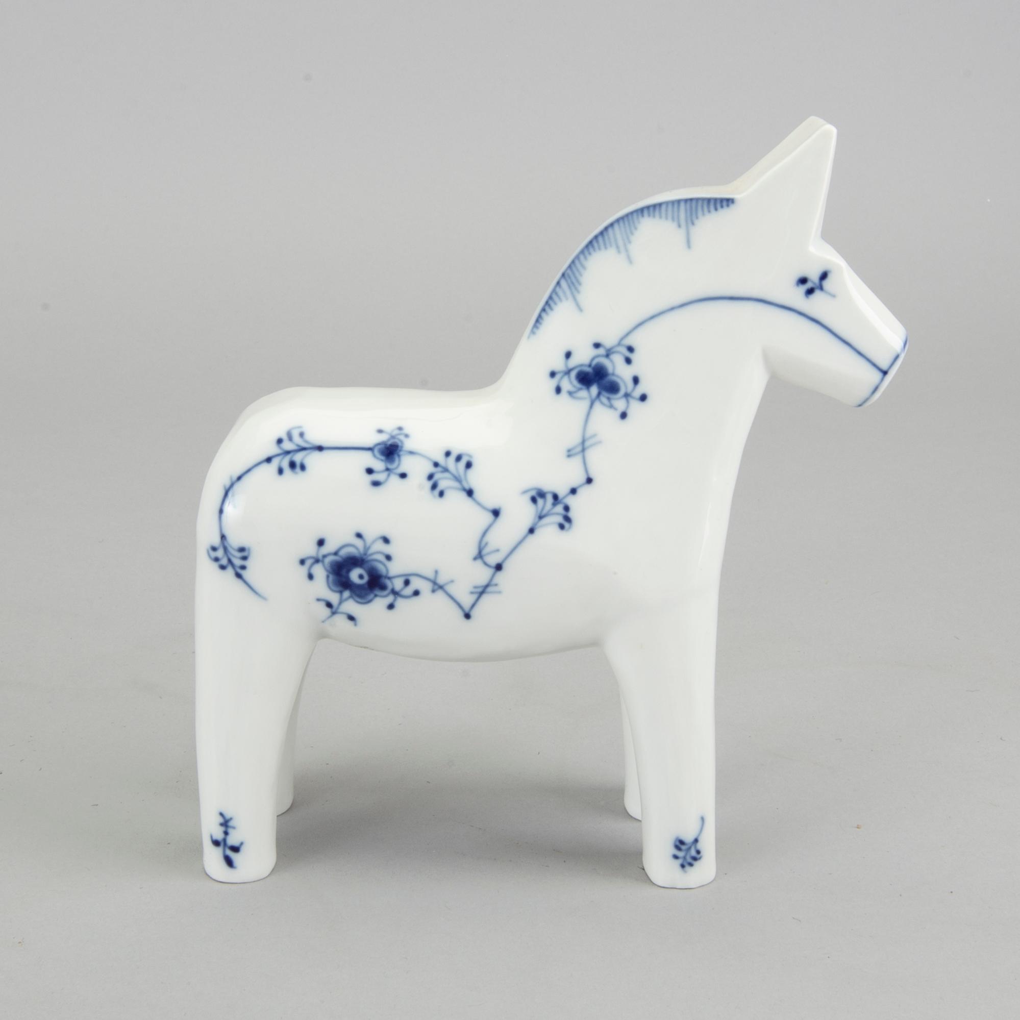 DALAHÄST, porslin, "Musselmalet", Royal Copenhagen,