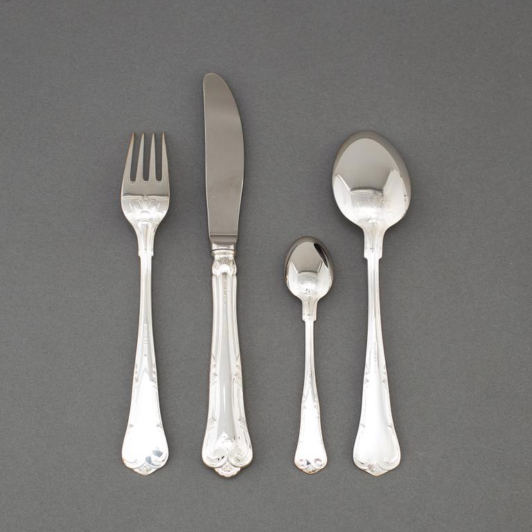 BESTICKSERVIS, silver, 35 delar, modell Herrgård, bland annat MEMA, 1990-tal.