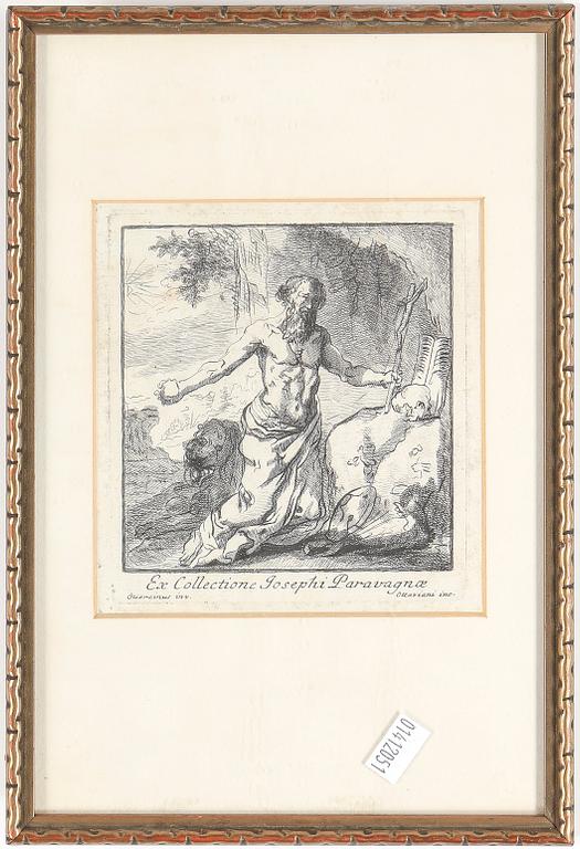 GIOVANNI GUERCINO och GIOVANNI OTTAVIANI, etsning, 1700-tal.